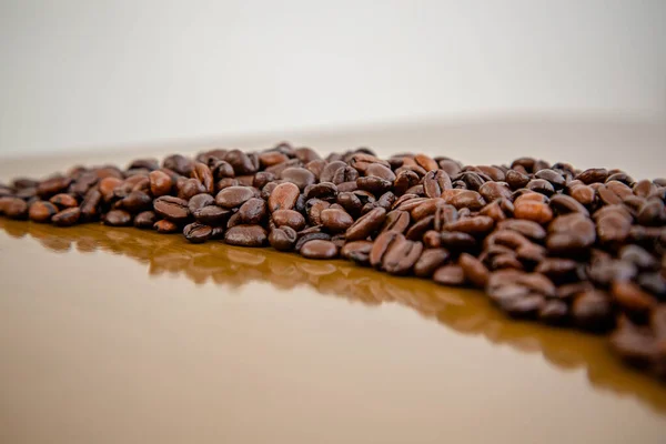 Coffee Beans Table Straight Farm Beautiful Fragrant — Stock Photo, Image