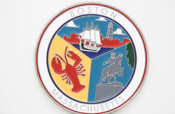 Güzel, yuvarlak Boston metal madalyonu..