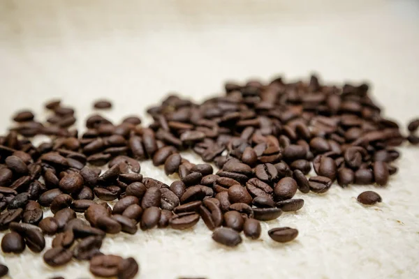 Grano Café Extendido Sobre Mesa — Foto de Stock