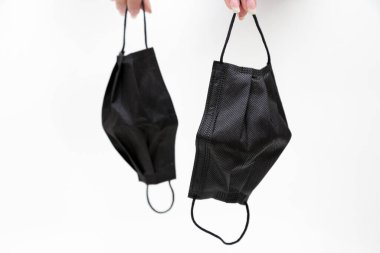 Siyah koruyucu maske kendinizi Covid19 Delta 'dan korumak için..