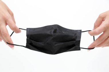 Siyah koruyucu maske kendinizi Covid19 Delta 'dan korumak için..