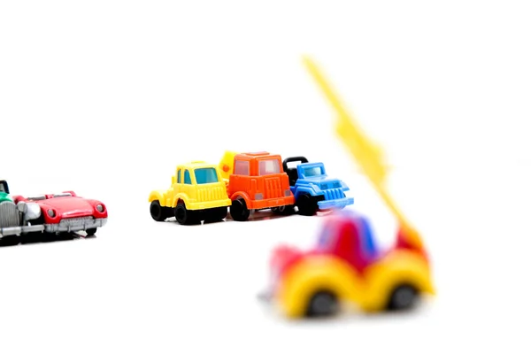 Niedlich Und Bunt Plastik Kinder Und Kinderwagen — Stockfoto