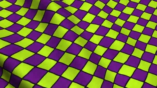 Yellow Purple Rhombus Pattern Fabric Cloth Material Texture Seamless Looping Background — Stock Video