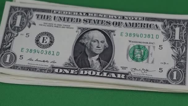 Dollar pengar sedlar roterande bord Video bakgrund — Stockvideo