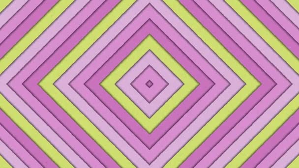 Formas abstractas Túnel Rhombus Rayas coloridas Fondo de bucle sin costura — Vídeo de stock