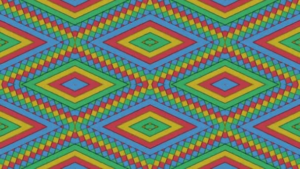 Kaleidoscopic Shapes Stripes and Rhombus Colorful Seamless Looping Background