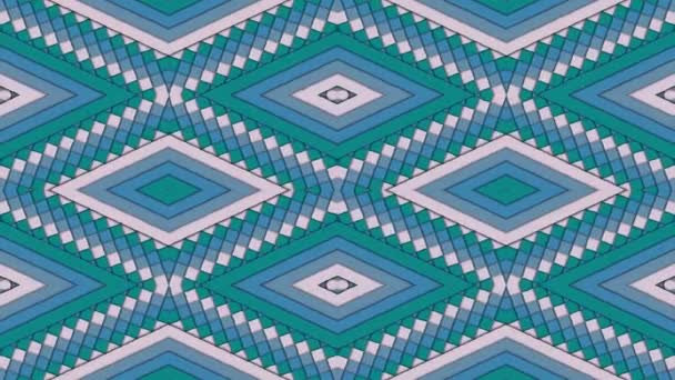 Kaleidoscopic Shapes Stripes and Rhombus Colorful Seamless Looping Background — Stock Video
