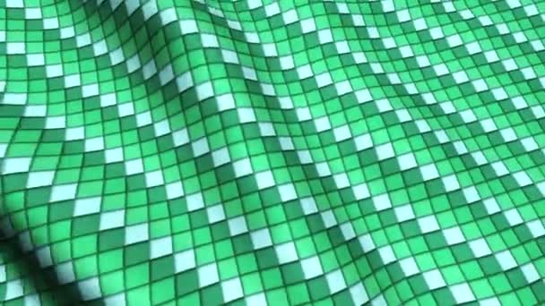 Verde menta cuadrados tela tela material textura sin costuras Looped fondo — Vídeo de stock