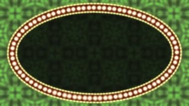 Işık Neon işareti lambaları elips çerçeve kenarlığı animasyon ile yanıp sönen vintage