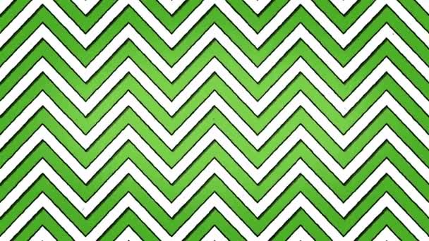 Branco verde setas linhas Zigzag animação sem costura looped textura — Vídeo de Stock