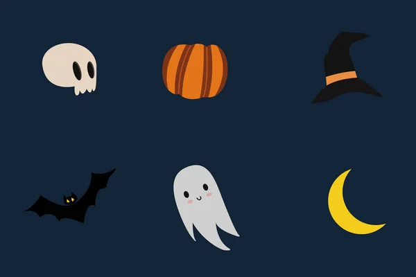 Icon Collection Spooky Halloween Events — Stock Vector