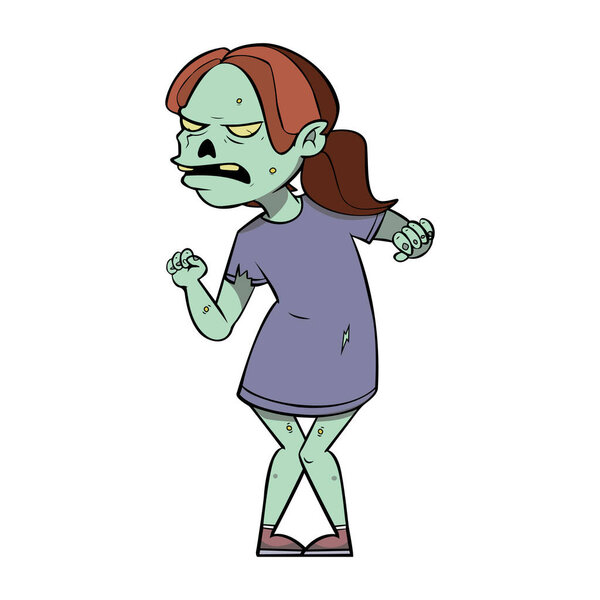 Female Zombie Character for spooky halloween event