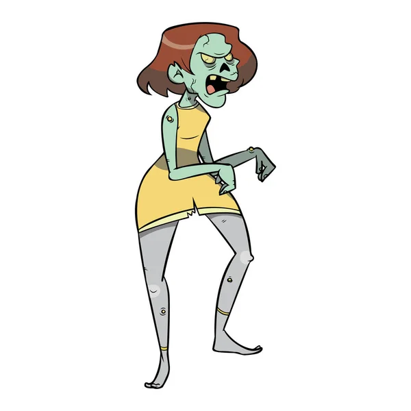 Personagem Zombie Feminino Para Assustador Evento Halloween — Vetor de Stock