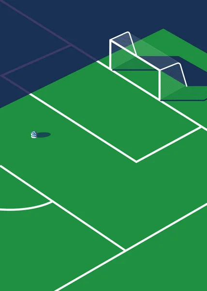 Ilustración Vectorial Campo Fútbol Con Sombra Adecuado Para Fondo Póster — Vector de stock