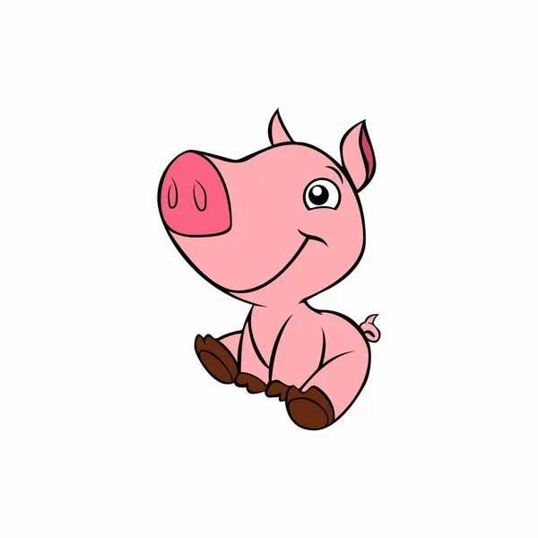 Vector Illustration Cute Little Pig Animal Suitable Posters Banners Covers — Stock Vector