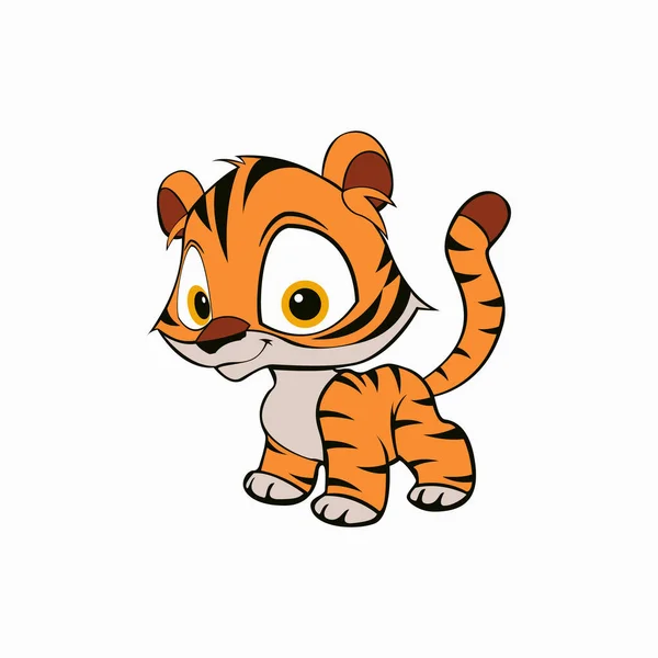 Wektorowa Ilustracja Uroczego Zwierzęcia Tygrysa Nadaje Się Plakatów Banerów Okładek — Wektor stockowy