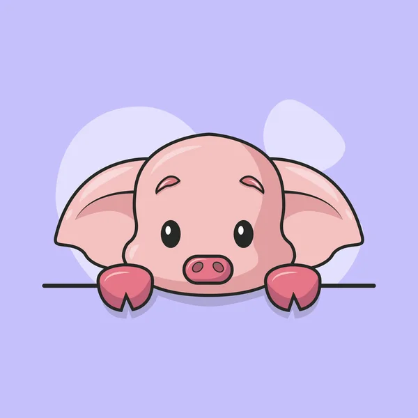 귀여운 돼지가 그림입니다 포스터 표지를 마케팅 목적으로 적합하다 어린이용 일러스트 — 스톡 벡터