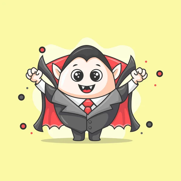 Tatlı Yumurta Şekilli Dracula Karakterinin Vektör Çizimi Posterler Afişler Kapaklar — Stok Vektör