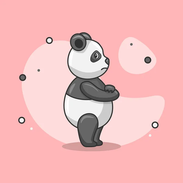 一只可爱的雄性熊猫站着的图片 适用于海报 封面设计等营销用途 儿童图画书 — 图库矢量图片