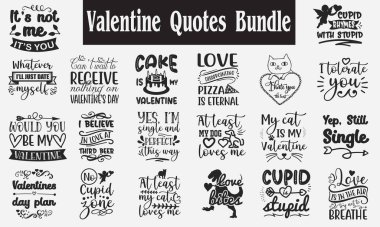 Valentine Quotes Bundle. Quotes about Valentine, Valentine Bundle of 20 eps Files for Cutting Machines Cameo Cricut, Valentine Quotes, Love quotes