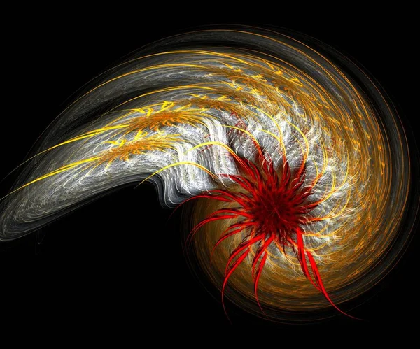 Yaratıcı tasarım, sanat, ev dekorasyonu ve eğlence için bilgisayar üretimi Alp gülü renkli fraktal sanat