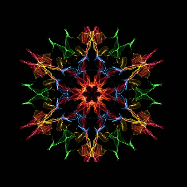 Bilgisayar, yaratıcı tasarım, sanat, ev dekorasyonu ve eğlence için gülü taklit eden soyut renkli fraktal çizimler üretti.