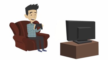 TV karşısında oyun konsolu oynayan bir adamın görüntüsü