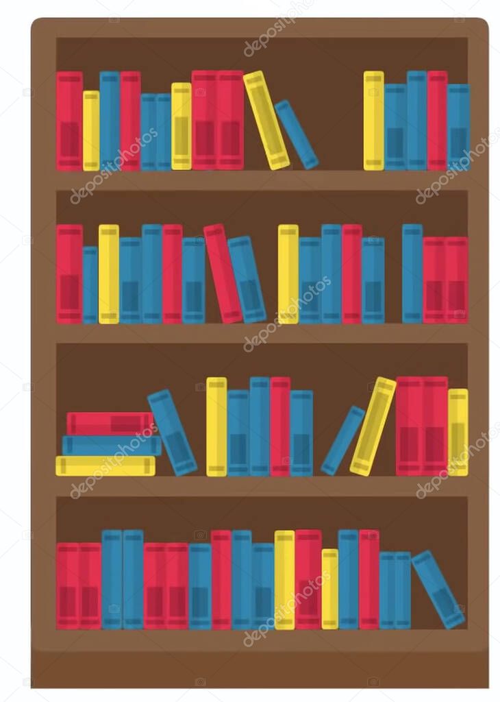 illustration of a bookcase all