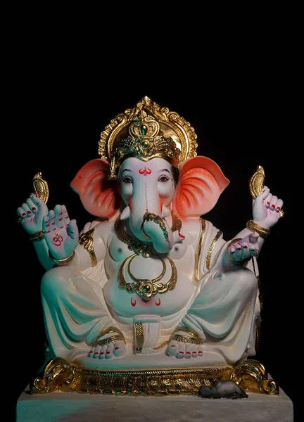 Ganesha Festival Signore Ganesha Con Sfondo Nero — Foto Stock