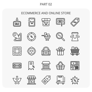 ecommerce and online store icon set outline style