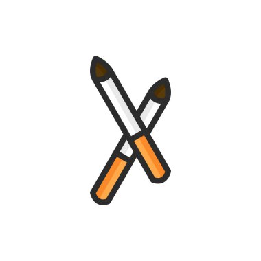 simge illüstrasyon sigara ana hatları rengi