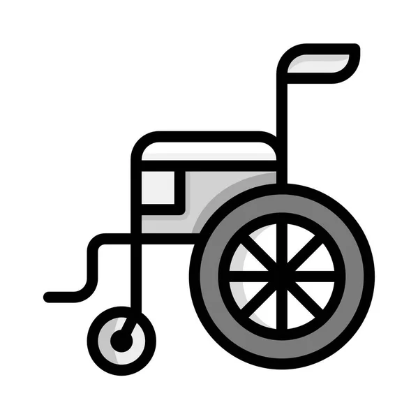 Rollstuhl Ikone Skizziert Farbstil — Stockvektor