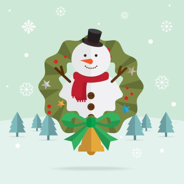 Noel Kardan Adam kar süsleme vektörü