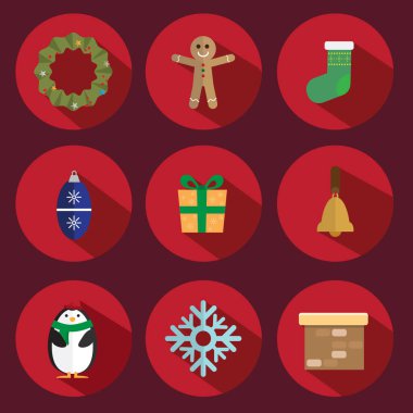 Noel simgesi kırmızı arkaplan vektörü