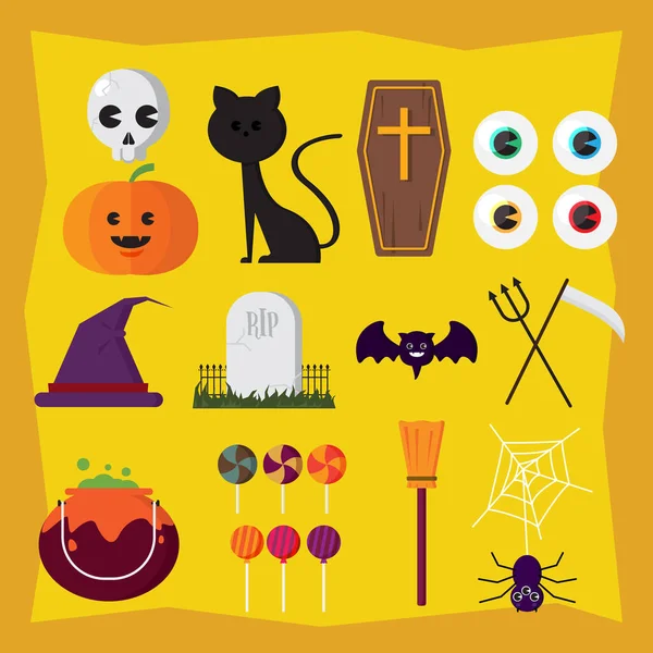 Halloween Icon Symbols Set — Stock Vector