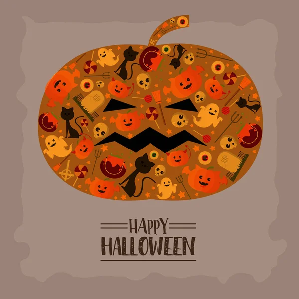 Halloween Forme Icône Citrouille — Image vectorielle