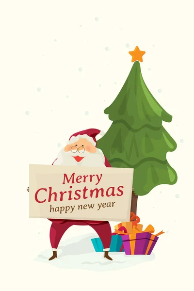 Feliz Navidad Feliz Año Nuevo Santa Claus Personaje Dibujos Animados — Archivo Imágenes Vectoriales