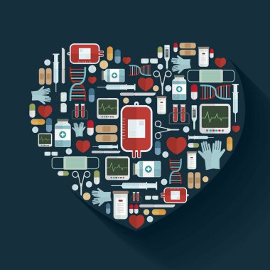 Tıbbi ekipman simgeleri vektör belirledi