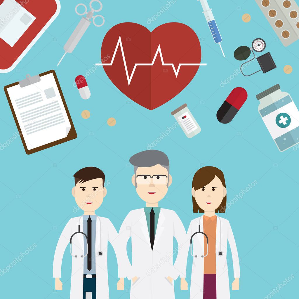 medical doctors and icon vector illustration