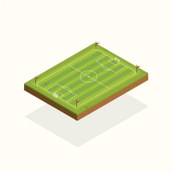 Fußballfeldelemente Isometrisch Hintergrund Symbol Vektor Illustration — Stockvektor