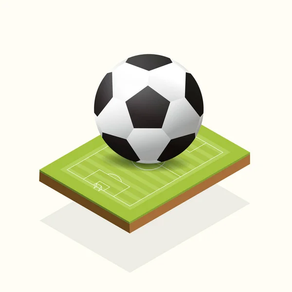Football Field Elements Isometric Icon Vector Illustration — Stock Vector