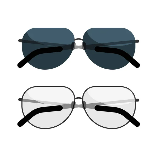 Sonnenbrille Und Brillensymbol Isoliert Auf Weißem Hintergrund Vektorillustration — Stockvektor