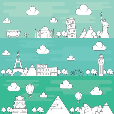 Seyahat konsepti vektör illüstrasyonu.