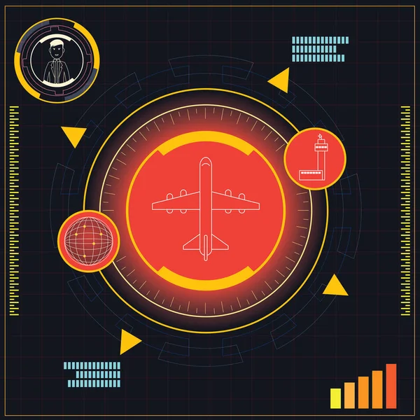 Tecnología Interfaz Avión Fondo Vector — Archivo Imágenes Vectoriales