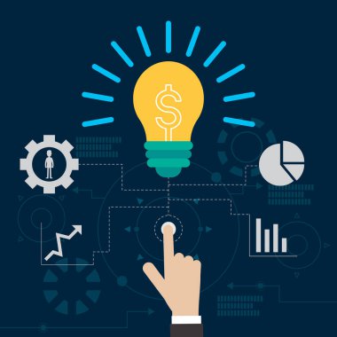 lamba fikri iş teknolojisi vektör illüstrasyonu