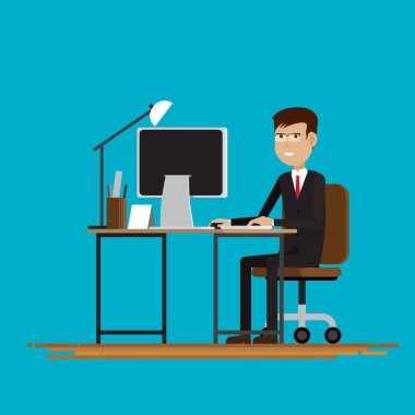 Odadaki İş Adamları, Vektör illüstrasyonu