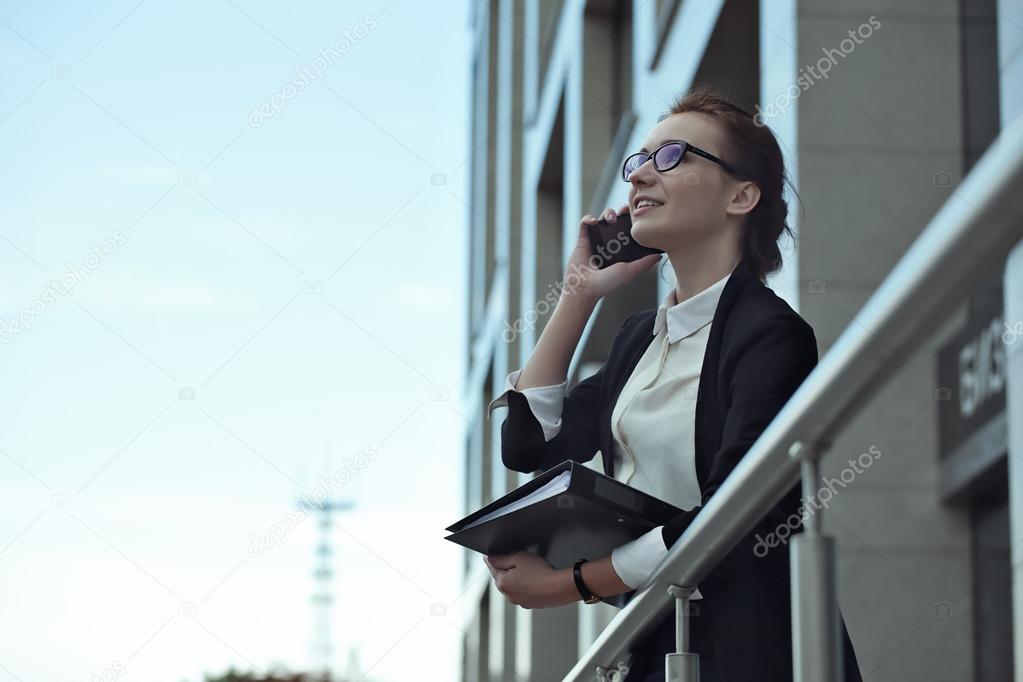 Business people - woman on smart phone