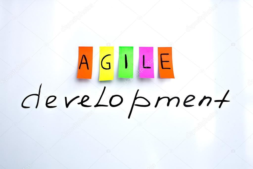 Image inscriptions of agile development.