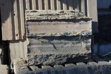 Construction and renovation, historical materials. Red, beautiful, old factory-made building bricks for interior wall cladding in factories, plants and industrial buildings.