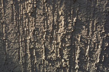 İnşaat malzemeleri, duvarları tamamlamak için malzemeler. Kabuk böceği, shirpa kumu kahverengimsi gri boyayla boyanmış, kabuklar, çıkıntılar.